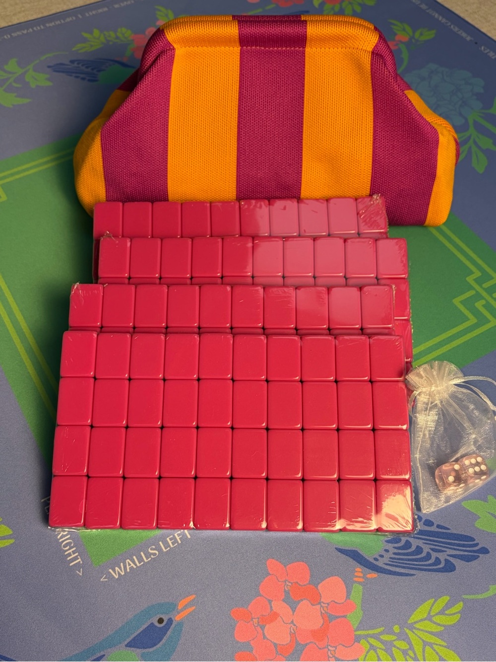 Purple Elephant 🐘 Mahjong Tiles 🀄️withTile Bag & Dice